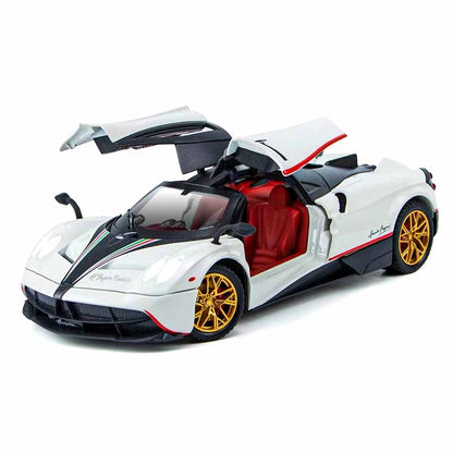 Collection of high-quality diecast model cars displayed on a shelf, showcasing detailed craftsmanship and realistic design.