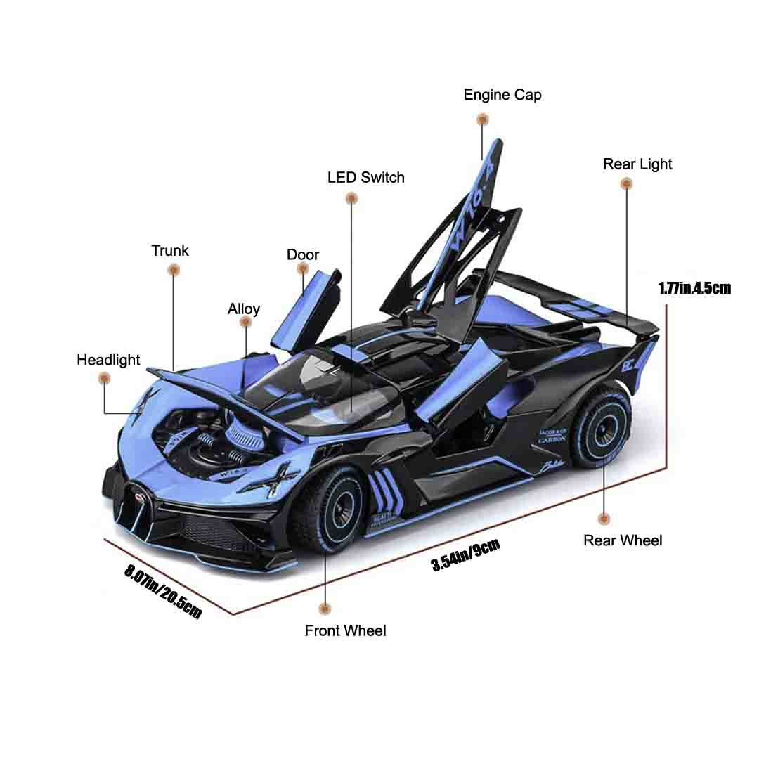 9-inch alloy diecast model car showcasing intricate design and craftsmanship, perfect for collectors and decor.