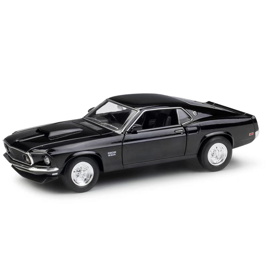 Detailed diecast model of a classic muscle car, showcasing sleek lines, a vibrant red exterior, and chrome accents, capturing the powerful design and speed of the original vehicle in miniature form.